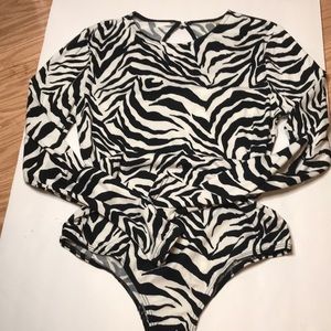 Zebra Printed Bodysuit/ leotard